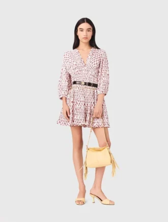 Vestido plissado estampado