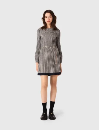 Vestido plissado estampado