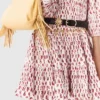 Vestido plissado estampado