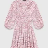 Vestido plissado estampado