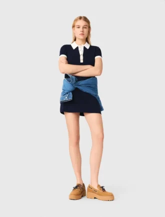 Vestido polo com acabamentos contrastantes