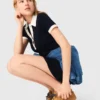 Vestido polo com acabamentos contrastantes