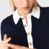 Vestido polo com acabamentos contrastantes