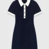 Vestido polo com acabamentos contrastantes