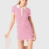 Vestido polo às riscas