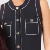 Vestido reto em malha costurada