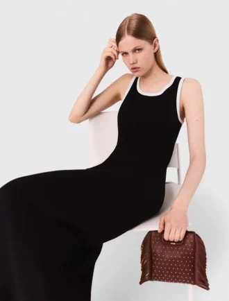 Mini-bolsa M em pele com tachas