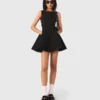 Vestido skater com laços com joias