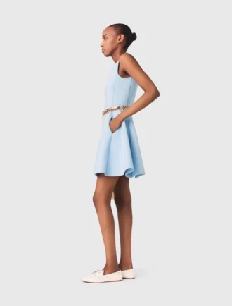 Vestido skater com laços com joias