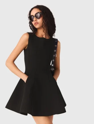 Vestido skater com laços com joias