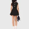 Vestido skater com laços com joias