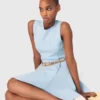 Vestido skater com laços com joias
