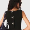 Vestido skater com laços com joias