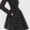 Vestido skater com pérolas e strass
