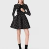 Vestido skater com pérolas e strass