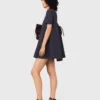 Vestido trapézio em crepe pesado