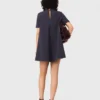 Vestido trapézio em crepe pesado