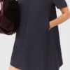 Vestido trapézio em crepe pesado