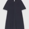 Vestido trapézio em crepe pesado