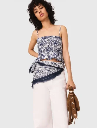 Xaile com estampado de frutas
